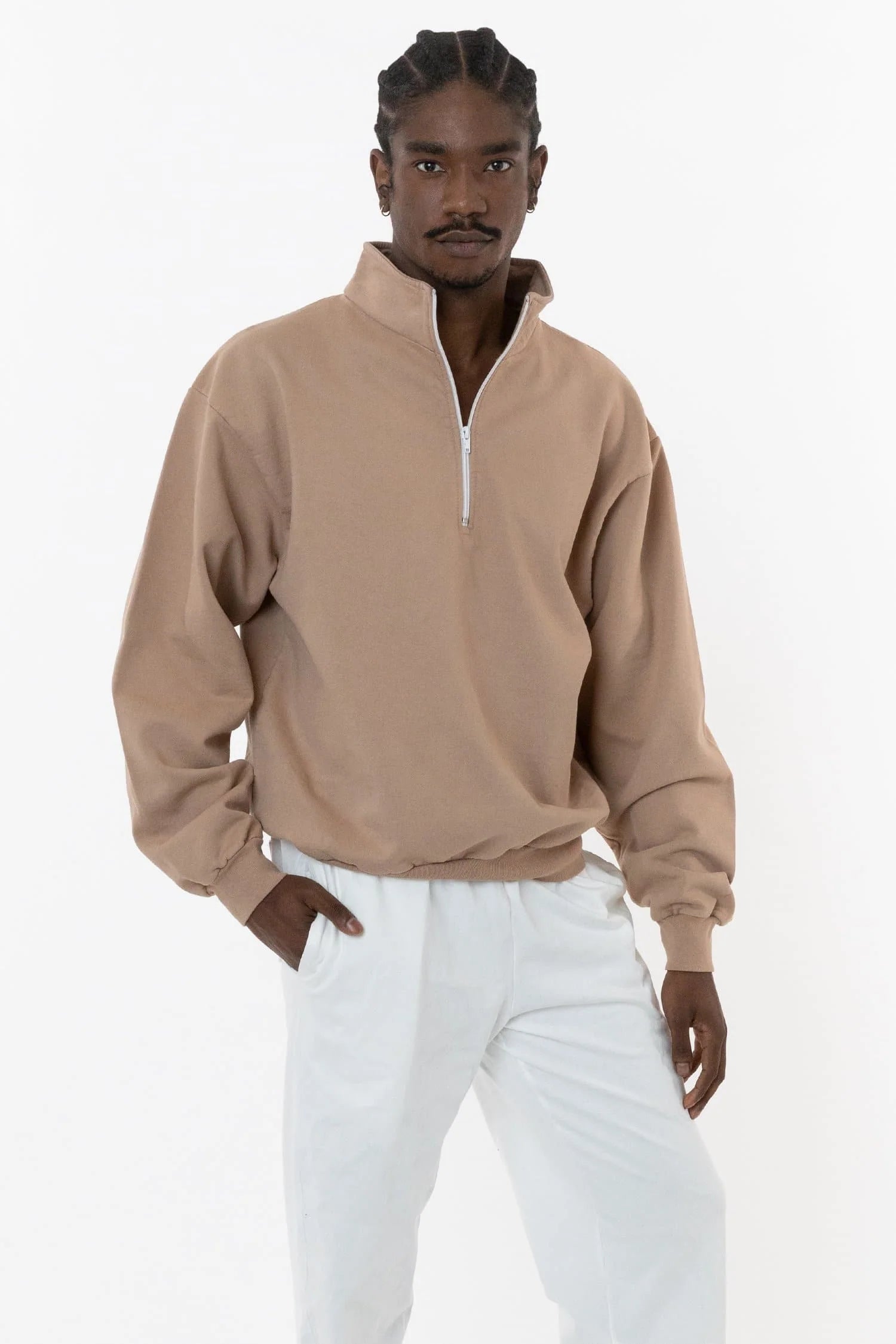 10 oz. Garment Dye Cotton Fleece Half Zip Pullover